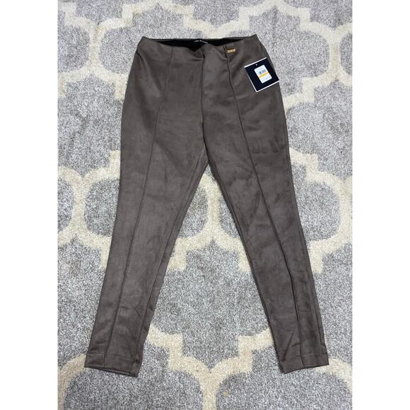 NWT Halston $89 size Small Taupe Brown Elastic Waist Velvety Soft Pants - Picture 1 of 11